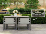 Nine-Piece Steel Frame Garden Dining Set - Grey T3398P315965