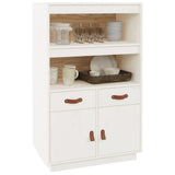 Highboard White 67x40x108.5 cm Solid Wood Pine 820158
