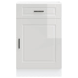 Kitchen Base Cabinet Porto High Gloss White Engineered Wood 853959