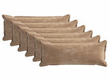 Cushion Cover 6 pcs HOUTEN Brown 40 x 80 cm Chenille Fabric 918239