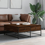Coffee Table Brown Oak 100x99x40 cm Engineered Wood 835298