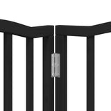 Dog Gate with Door Foldable 15 Panels Black 750 cm Poplar Wood 3155602