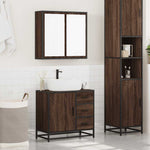 ZNTS 2 Piece Bathroom Furniture Set Brown Oak Engineered Wood 3300899