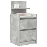Bedside Cabinet with 2 Drawers Concrete Grey 38x34x80 cm 861361
