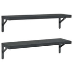 Wall Shelves 2 pcs 75x23.5 cm Black Stainless Steel 3214516