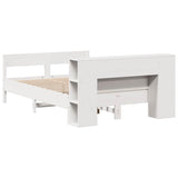 Bookcase Bed without Mattress White 140x190cm Solid Wood Pine 3322955