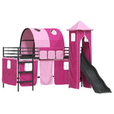 Kids'Loft Bed Frame Black and Pink 80 x 200 cm Metal 42020886