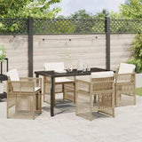 Garden Dining Set 5 pcs Beige Powder-Coated Steel 3380662