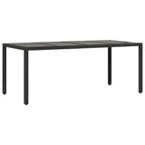 Garden Table with Glass Top Black 190x90x75 cm Poly Rattan 365537