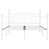 Bed Frame without Mattress with Slatted Base White Metal 140x200 cm 284450