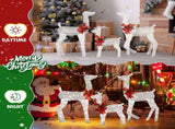 3-Piece Lighted Christmas Reindeer Family Set Outdoor Decorations, Weather Proof 2D Deer Family Set 92590347