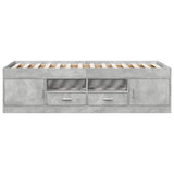Daybed with Drawers without Mattress Concrete Grey 90x190 cm Single 3280254