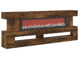 Electric Fireplace Smoked Oak 150 x 21 x 77 cm Engineered wood 8020836
