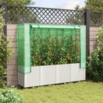 ZNTS Raised Bed with Greenhouse Cover Rattan Look 160x40x153 cm 4015845