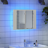 LED Bathroom Mirror Cabinet White 60x12x45 cm Acrylic 804956