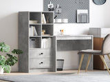 Desk with Drawer with Shelf with Storage 2 pcs Concrete Grey 3337308
