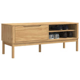 Hallway Bench FLORO Wax Brown 115 x 40 x 45 cm Solid Pine Wood 42011243
