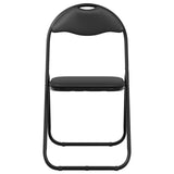 Folding Chair 2 pcs Black 48 x 43.5 x 81 cm Faux Leather 42029048