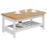 Coffee Table EKAI White 100 x 60 x 45.5 cm Solid Pine Wood 42037020