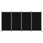 ZNTS 4-Panel Room Divider Black 346x180 cm Fabric 350265