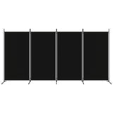 ZNTS 4-Panel Room Divider Black 346x180 cm Fabric 350265