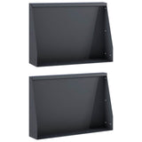 Retaining Wall 2 pcs 60 x 12 x 40 cm Steel Anthracite 8015271