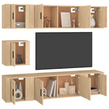 7 Piece TV Cabinet Set Sonoma Oak Engineered Wood 3188665