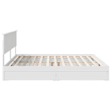 Storage Bed with Headboard White 200 x 200 cm Engineered Wood 3410763