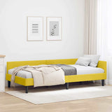 Corner Bed Frame with Headboard Yellow 80 cm x 200 cm Velvet 42016140