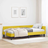 Corner Bed Frame Yellow 100 x 200 cm Velvet and Engineered wood 42016170