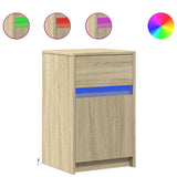Bedside Cabinet with LED Lights Sonoma Oak Engineered Wood 852002
