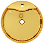 Wash Basin with Overflow 46.5x15.5 cm Ceramic Gold 143501