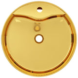 Wash Basin with Overflow 46.5x15.5 cm Ceramic Gold 143501