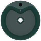 Luxury Wash Basin with Overflow Matt Dark Green 36x13 cm Ceramic 147036