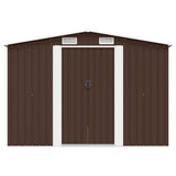 Garden Shed 257x298x178 cm Metal Brown 143343