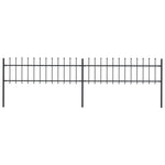 ZNTS Garden Fence with Spear Top Steel 3.4x0.6 m Black 277594