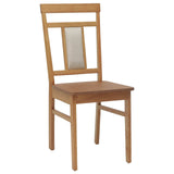 Dining Chair 2 pcs Natural Solid Rubber Wood 42020504