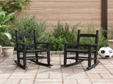 Rocking Chairs for Children 2 pcs Black Solid Wood Poplar 3281598
