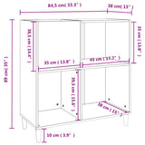 Record Cabinet Black Engineered wood, solid eucalyptus wood Medium 831990
