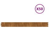 Lawn Edgings 50 pcs 10x103 cm Flexible Corten steel 821891