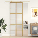 Sliding Door Gold 76x205 cm Frosted ESG Glass and Aluminium 155169