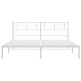 Metal Bed Frame without Mattress with Headboard White 183x213cm 372233