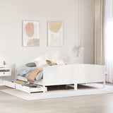Bed Frame without Mattress White 200x200 cm Solid Wood Pine 3301777