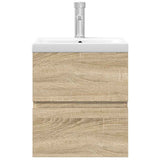 2 Piece Bathroom Furniture Set Sonoma Oak Engineered Wood 3325038