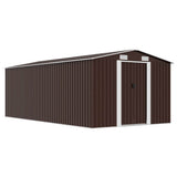 Garden Shed Brown Galvanised steel Large Durable Garden Shed 143351