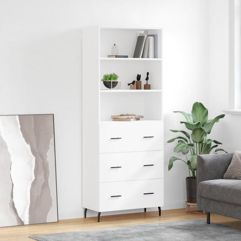 Highboard White 69.5x34x180 cm Engineered Wood 3189397