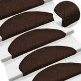 Stair Mats Self-adhesive 30 pcs 65x21x4 cm Brown Half Round Large 3365662