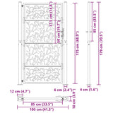 Garden Gate 100x175 cm Weathering Steel Leaf Design 4100967