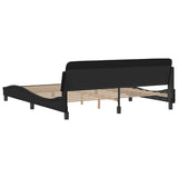 Bed Frame "Dover" Black 180x200 cm Super King Faux Leather 373339
