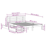Bed Frame with Drawers without Mattress 160x200 cm 3302014